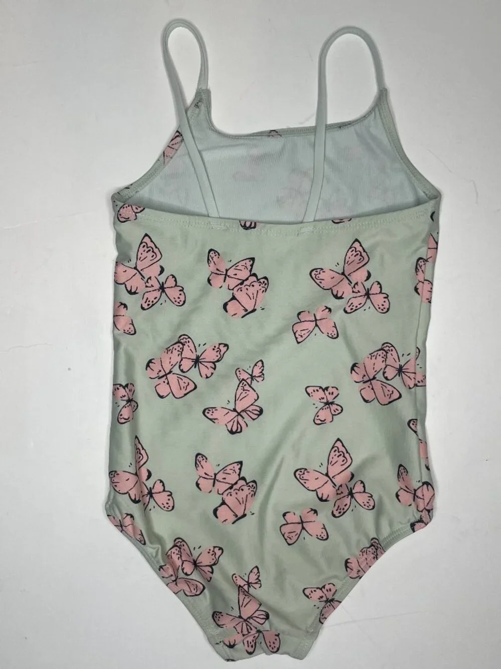 H&M Girls Mint Green Pink Butterfly One Piece Swimsuit Size 5T 6 Y2K Fairycore